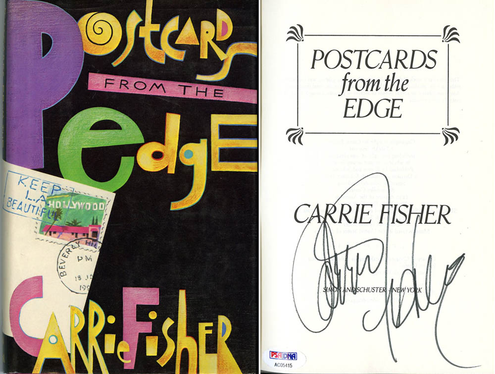 Carrie Fisher SIGNED Postcards From The Edge 1st Ed Letter PSA/DNA