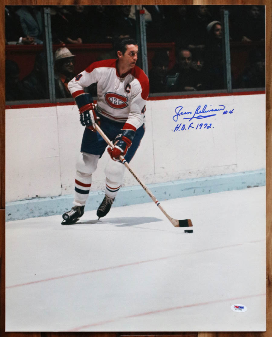 Jean Beliveau SIGNED 16x20 Photo HOF 1972 Montreal Canadiens PSA/DNA ...