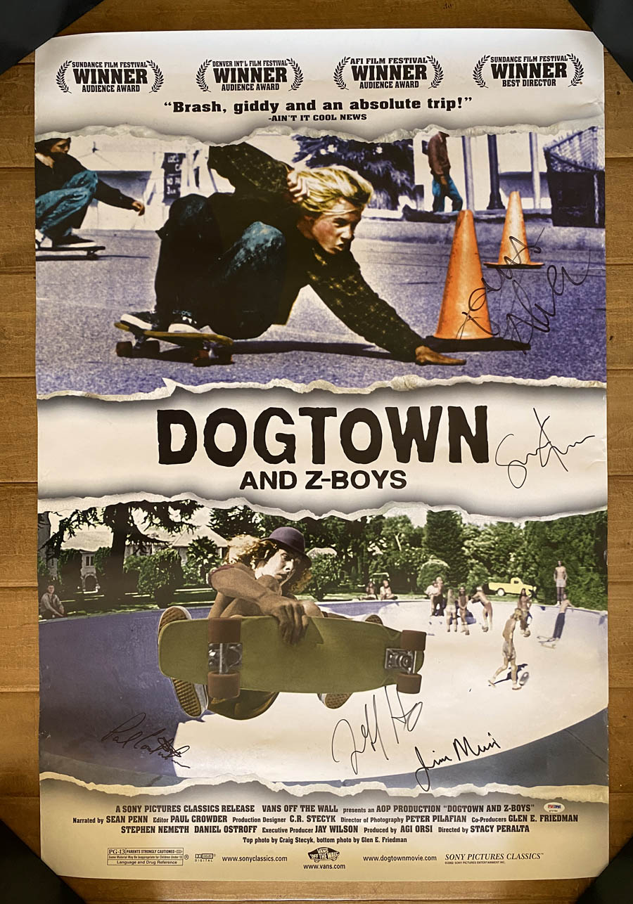 Dogtown Tony Alva SIGNED Ho Muir Peralta Z-Boys 27x40 Poster PSA
